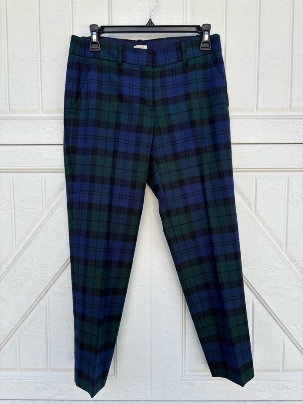 J.Crew Black Watch Plaid Wool Blend Cropped Pants Women’s Size 2. Worn twice.